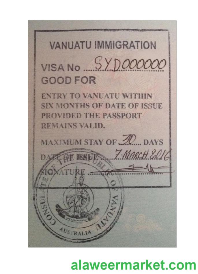 VANUATU stamp visa
